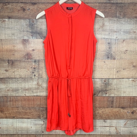 a.n.a Other - ANA S Bright Red Button Up Drawstring Romper EUC